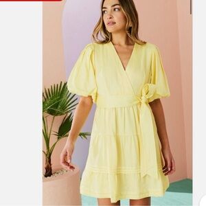Marie Oliver Sunny Yellow Mini Dress